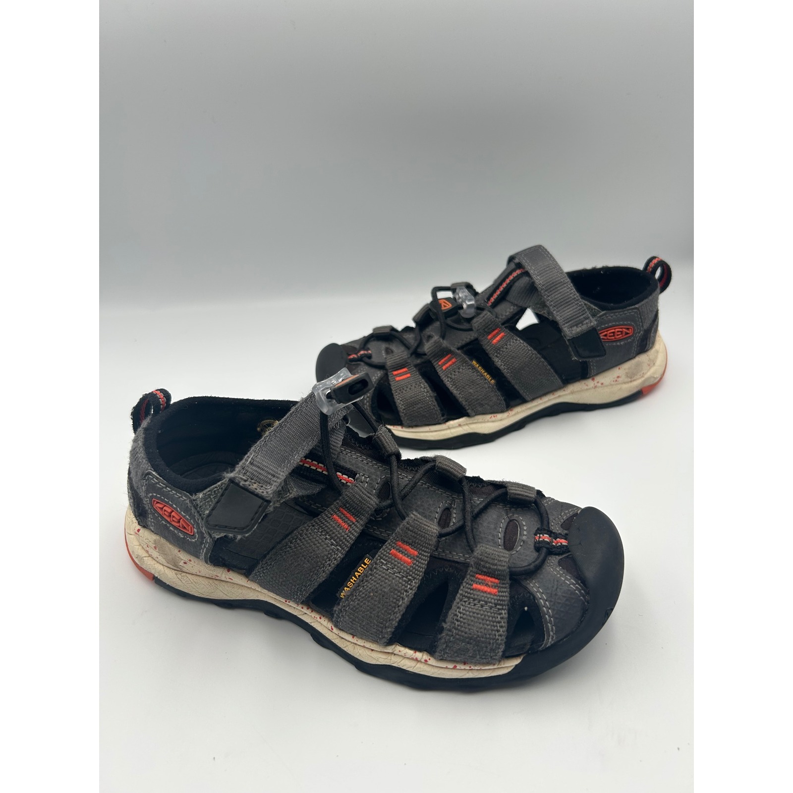 Keen Kids Newport H2 Waterproof Sandals Charcoal Gray Orange Size 1 Youth